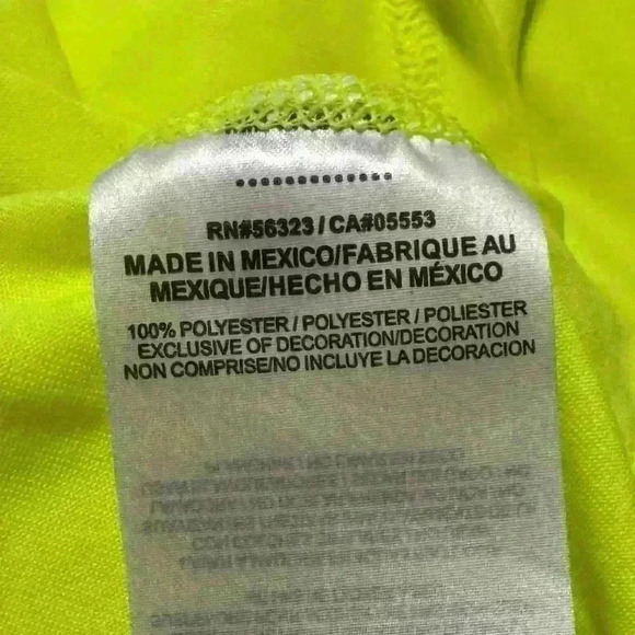 Nike Dri Fit Shirt Women's Medium Short Sleeve Neon Green T Shirt Top Polyester - Picture 3 of 3